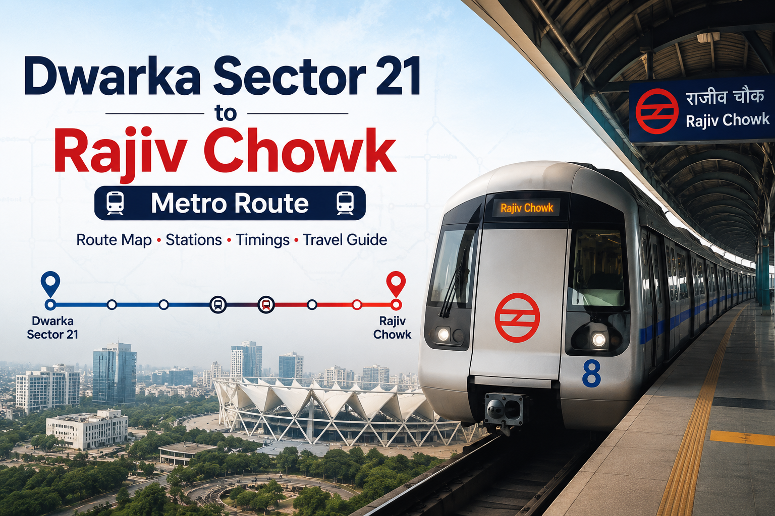 You are currently viewing Dwarka Sector 21 to Rajiv Chowk Metro Route: Fare, Time, Stations & Complete Guide