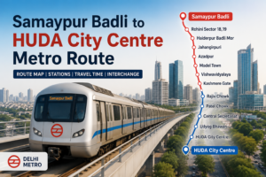 Samaypur Badli to HUDA City Centre Metro Route