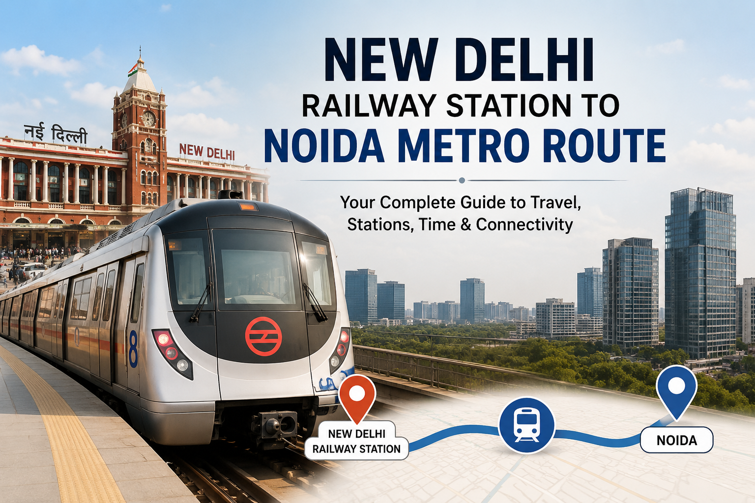 You are currently viewing New Delhi Railway Station to Noida Metro Route – Complete Travel Guide, Fare, Time &Stations