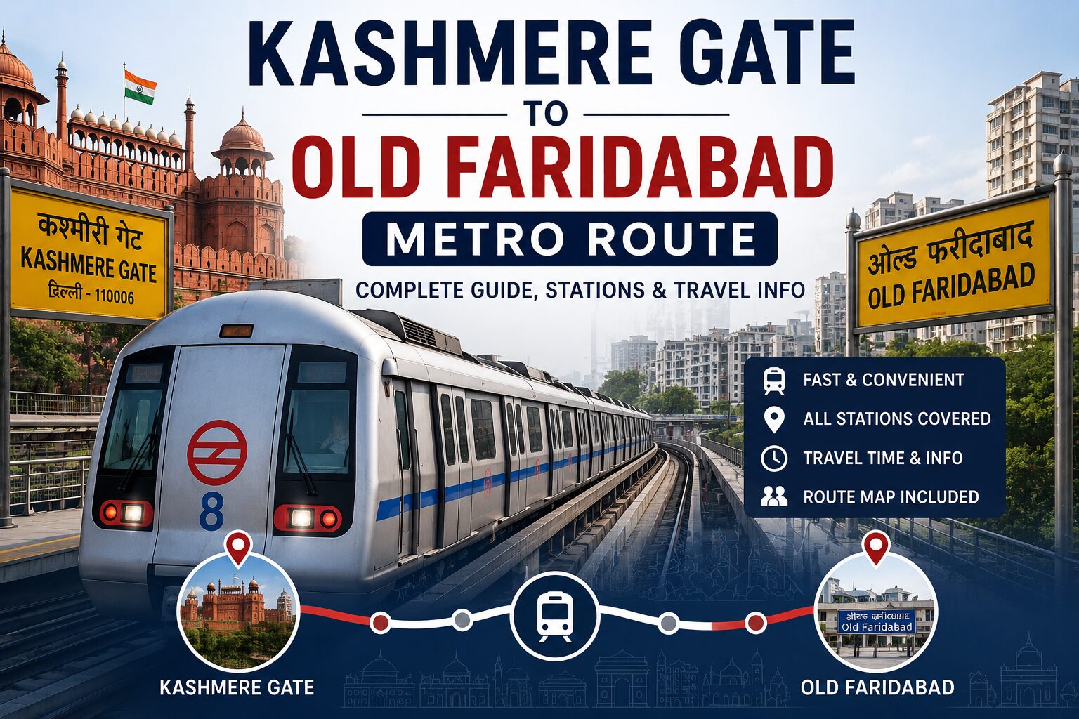 You are currently viewing Kashmere Gate to Old Faridabad Metro Route: Complete Guide, Stations, Fare & Travel Time