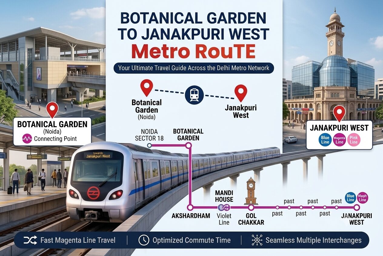 You are currently viewing Botanical Garden to Janakpuri West Metro Route: Fare, Time, Stations & Complete Guide