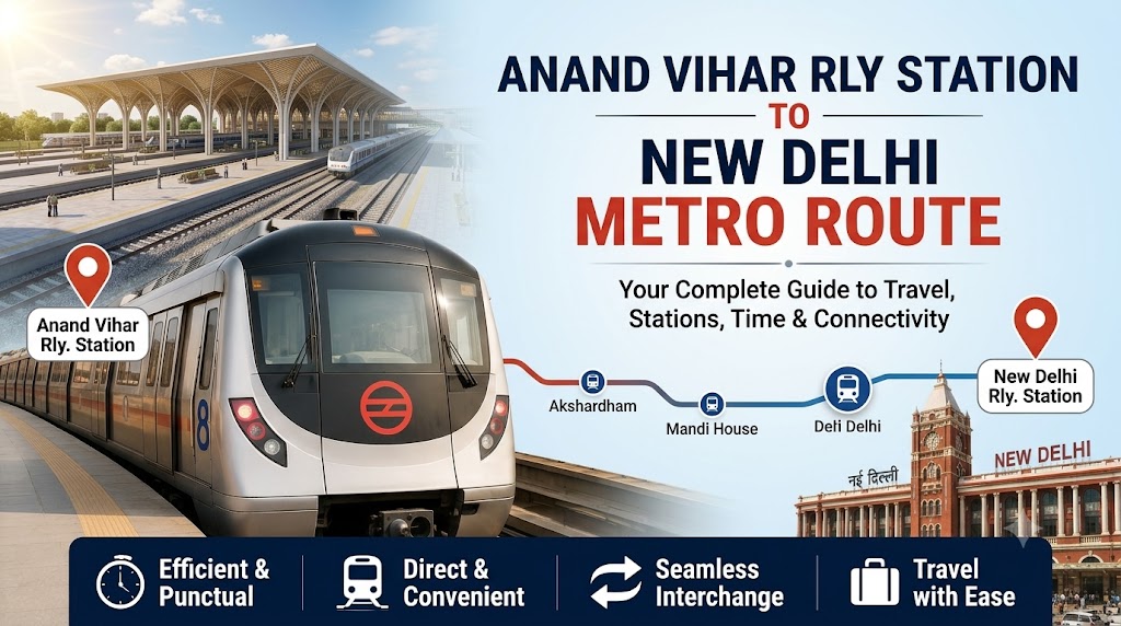 You are currently viewing Anand Vihar Railway Station to New Delhi Metro Route : Fare, Time, Stations & Complete Guide