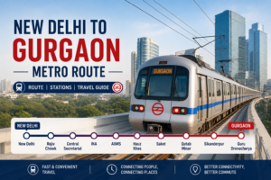New Delhi to Gurgaon Metro Route