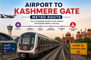 Airport to Kashmere Gate Metro Route