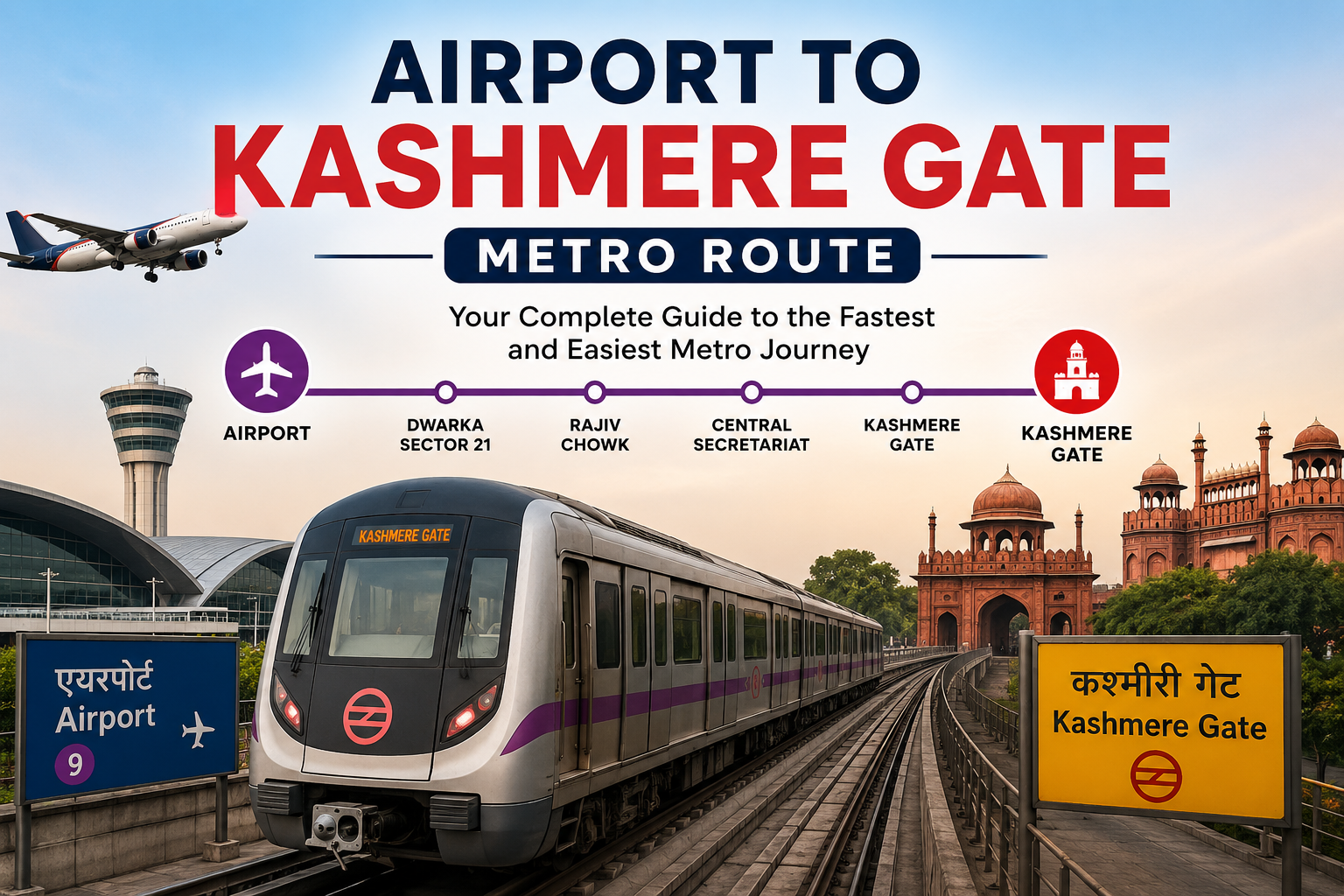 You are currently viewing Airport to Kashmere Gate Metro Route: Fare, Time, Stations & Complete Guide