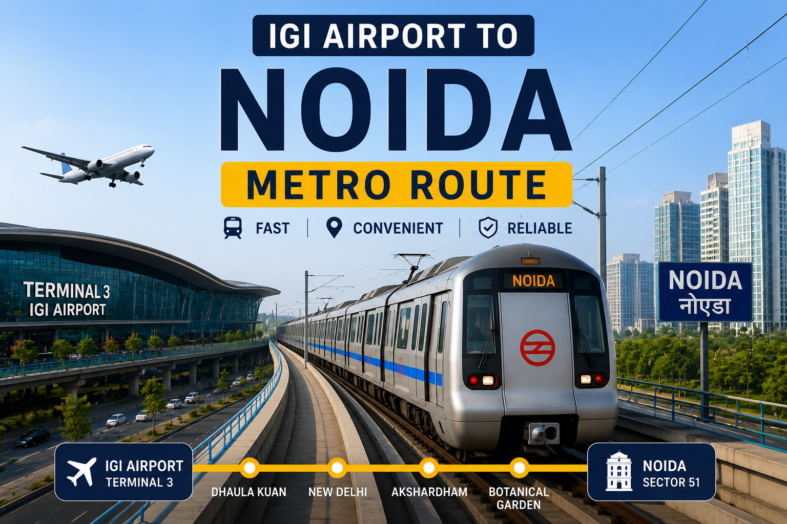 You are currently viewing IGI Airport to Noida Metro Route (Complete Guide)