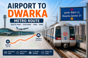 Airport to Dwarka Metro Route