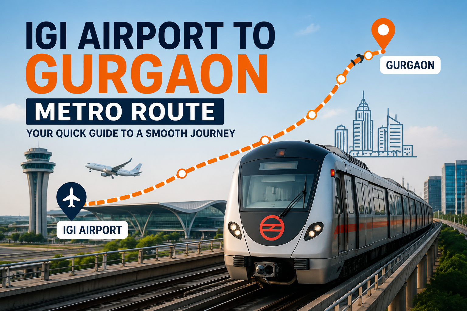 You are currently viewing IGI Airport to Gurgaon Metro Route: Fare, Time, Stations & Complete Guide