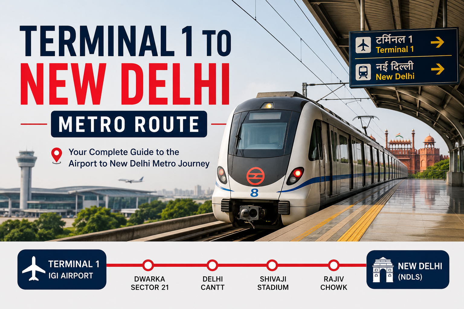 You are currently viewing Terminal 1 to New Delhi Metro Route: Stations, Fare, Timings & Complete Guide