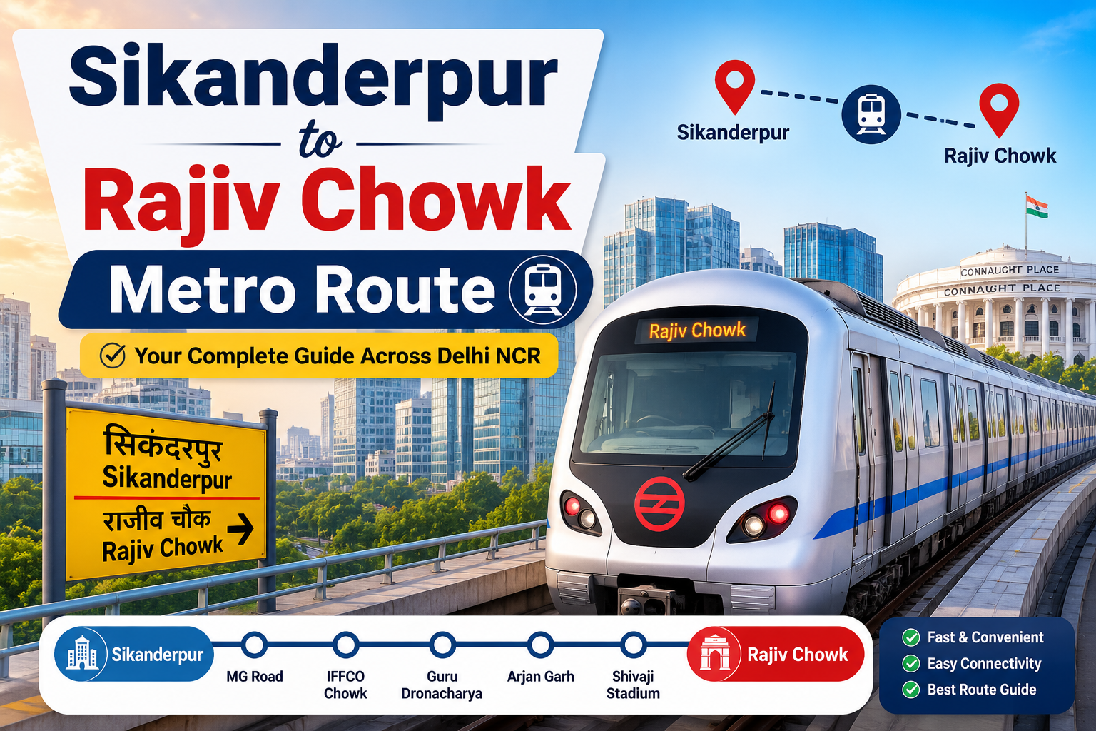 You are currently viewing Sikanderpur to Rajiv Chowk Metro Route: Complete Guide to Fare, Timings & Stations