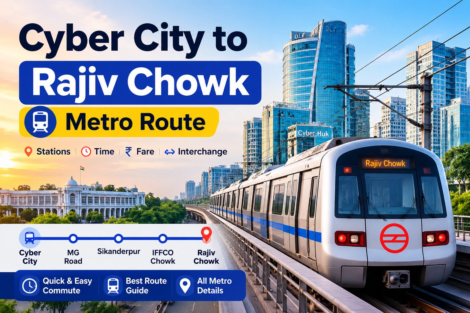 You are currently viewing Cyber City to Rajiv Chowk by Metro: Complete Route, Fare & Timing Guide