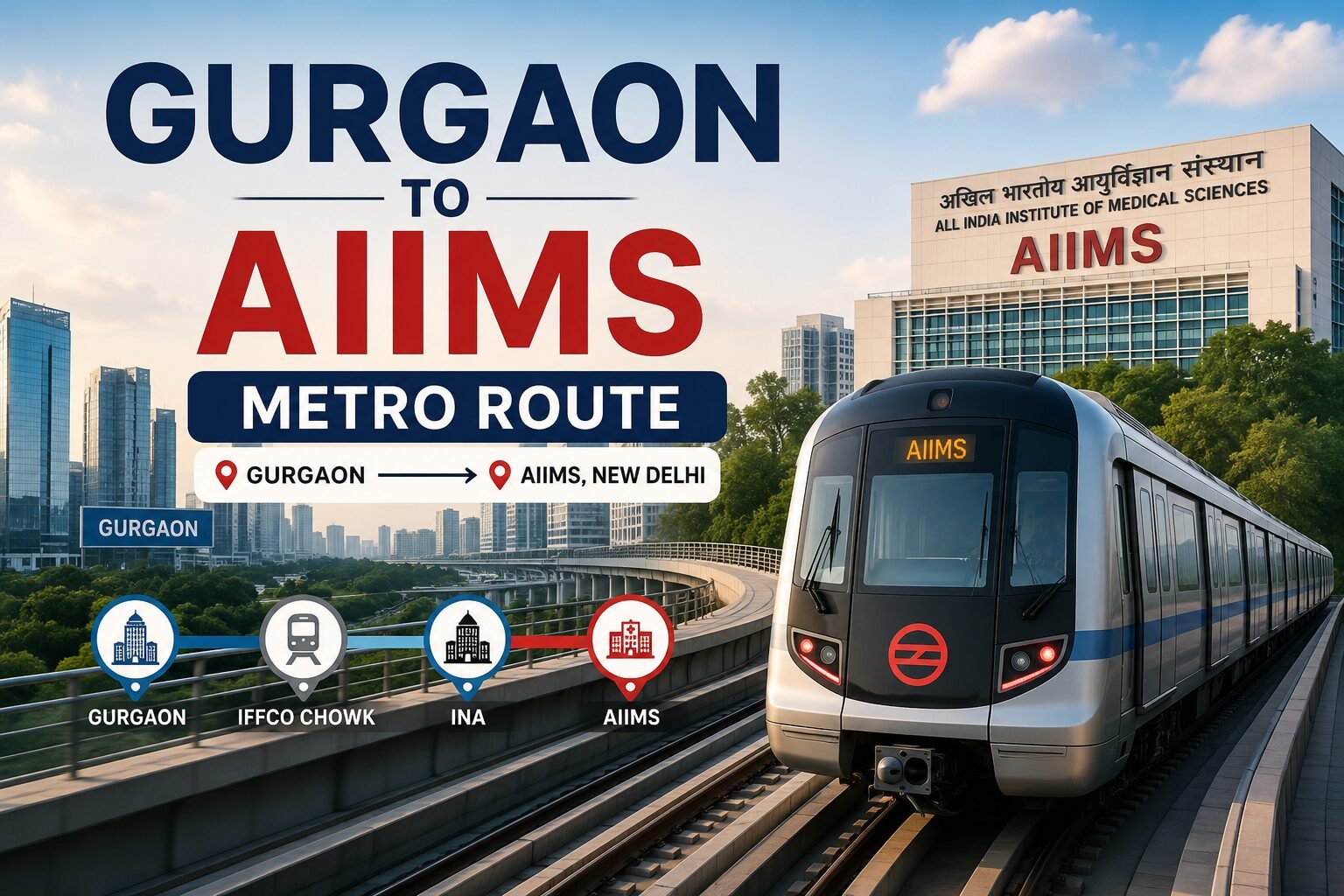 You are currently viewing Gurgaon to AIIMS Metro Route: Complete Guide with Fare, Timings and Stations List