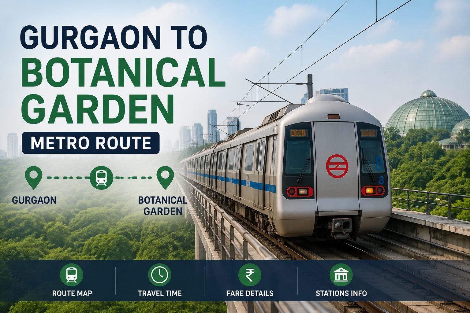 You are currently viewing Gurgaon to Botanical Garden Metro Route – Fare, Timings & Map
