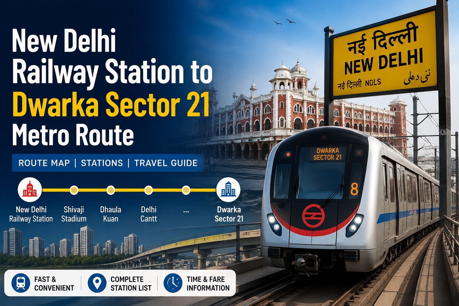 You are currently viewing New Delhi Railway Station to Dwarka Sector 21 Metro Route: Fare, Timings and the Fastest Way to Travel