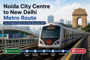 Noida City Centre to New Delhi Metro Route