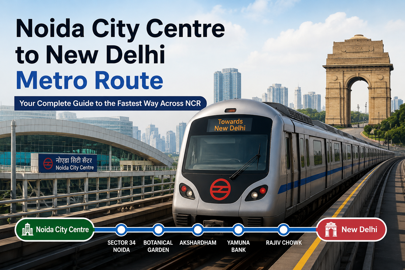 You are currently viewing Noida City Centre to New Delhi Metro: Complete Route, Fare & Timing Guide