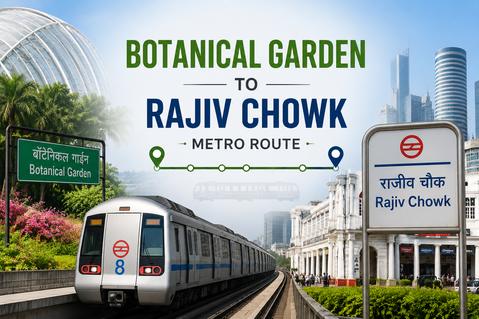 You are currently viewing Botanical Garden to Rajiv Chowk Metro Route: Complete Travel Guide