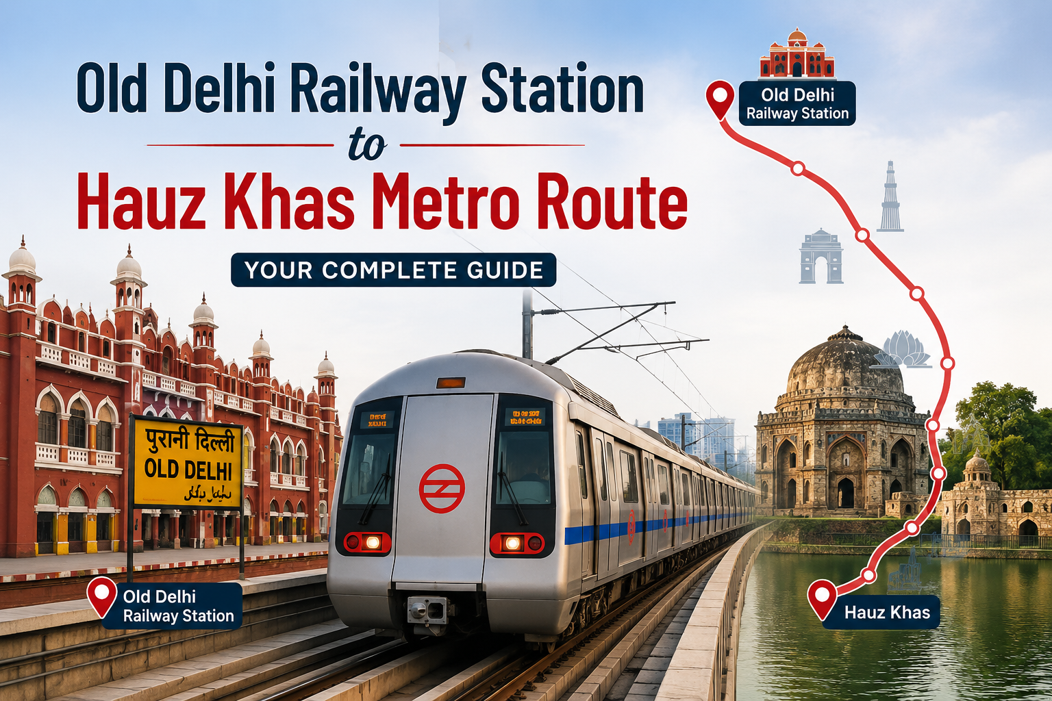 You are currently viewing Old Delhi Railway Station to Hauz Khas Metro Route: A Complete Travel Guide, Route, Fare & Timings