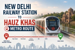 New Delhi to Hauz Khas Metro Route