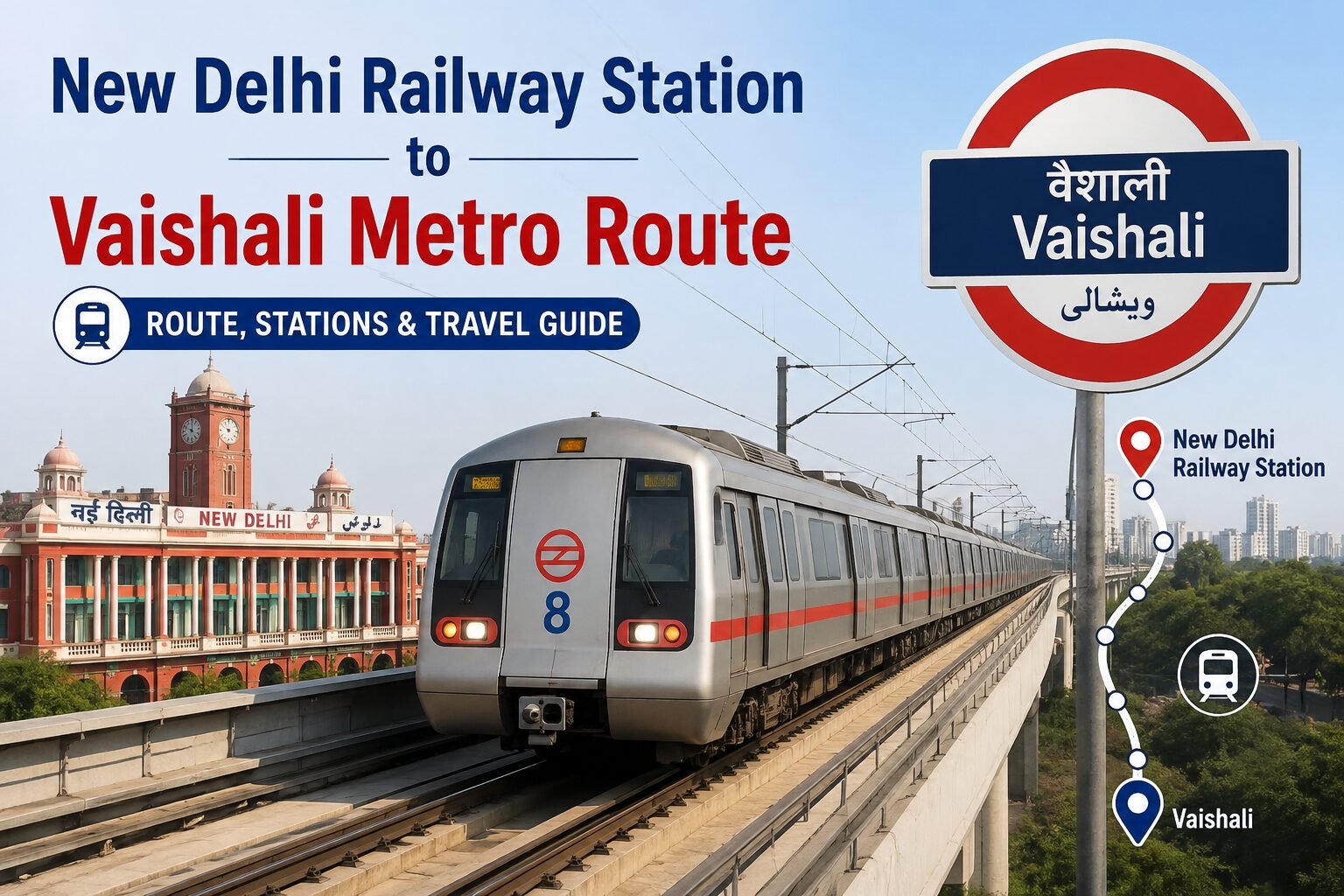 You are currently viewing New Delhi to Vaishali Metro Route: Fare, Timings & Map Complete Guide