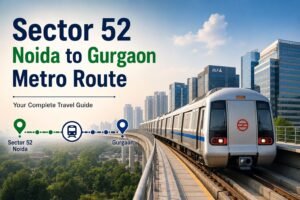 Sector 52 Noida to Gurgaon Metro Route