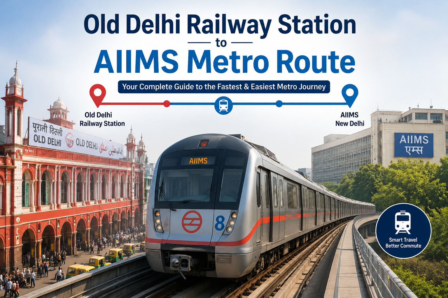 You are currently viewing Old Delhi Railway Station to AIIMS Metro Route: Fare, Time & Stations