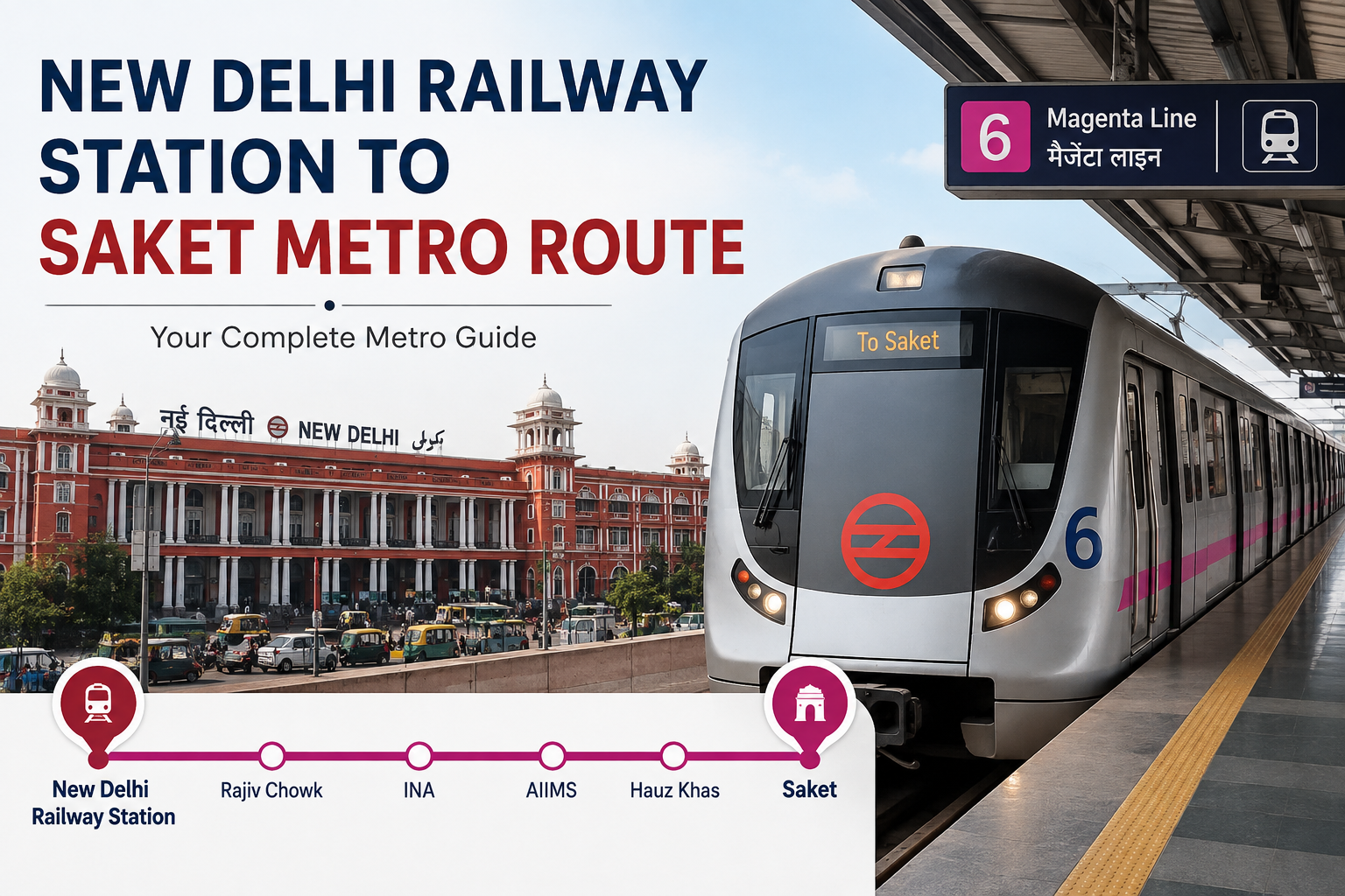 You are currently viewing New Delhi Railway Station to Saket Metro Route: A Complete Travel Guide